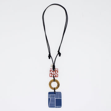 Multi Color Geovibe Pendant Necklace - Sylca Designs - Chunky Jewelry 