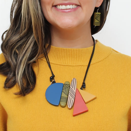 Multi Color Ameli Pendant Necklace - Sylca Designs - Chunky Jewelry 