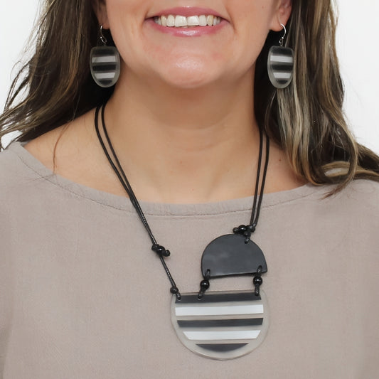 Black Contemporary Eleni Pendant
