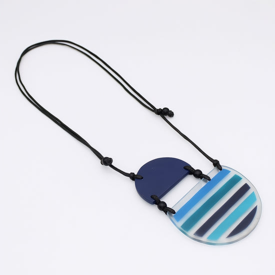Blue Contemporary Eleni Pendant - Sylca Designs - Chunky Jewelry 