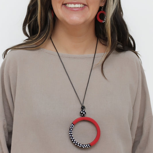 Red Inez Pendant Necklace