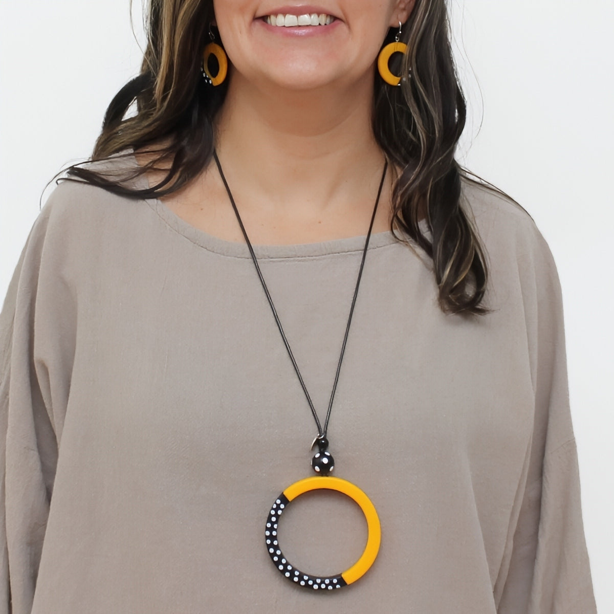 Yellow Inez Pendant Necklace - Sylca Designs - Chunky Jewelry 