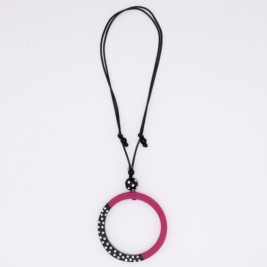 Fuchsia Inez Pendant Necklace - Sylca Designs - Chunky Jewelry 