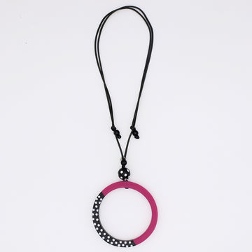 Fuchsia Inez Pendant Necklace - Sylca Designs - Chunky Jewelry 