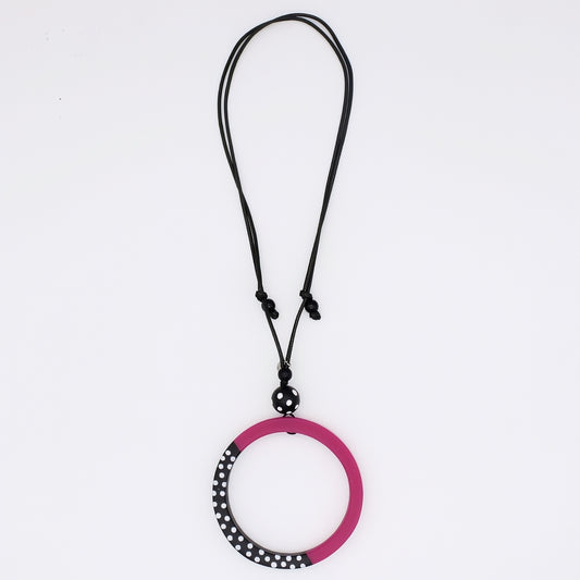Fuchsia Inez Pendant Necklace - Sylca Designs - Chunky Jewelry 
