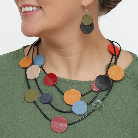 Multi-Color Waverly Leather Statement Necklace