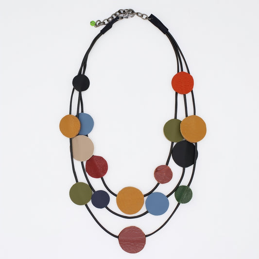 Multi-Color Waverly Leather Statement Necklace