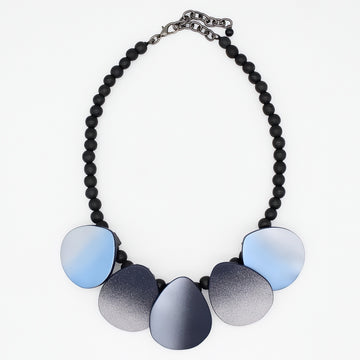 Blue Willow Brushed Bead Necklace