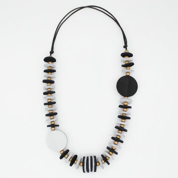 Vivid Black Leather Necklace