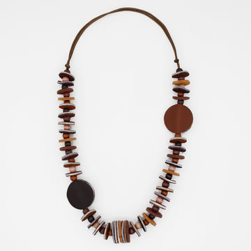Vivid Shades of Brown Leather Necklace