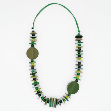 Vivid Ivy Green Leather Necklace