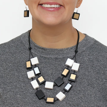 Black Mira Verde Double Necklace