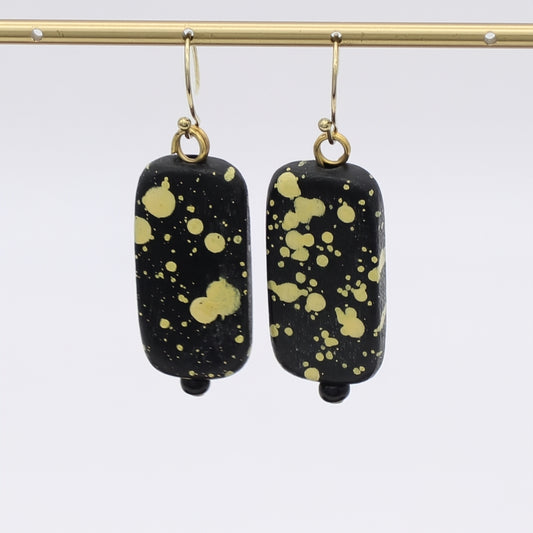 Lime and Black Monroe Dangle Earrings