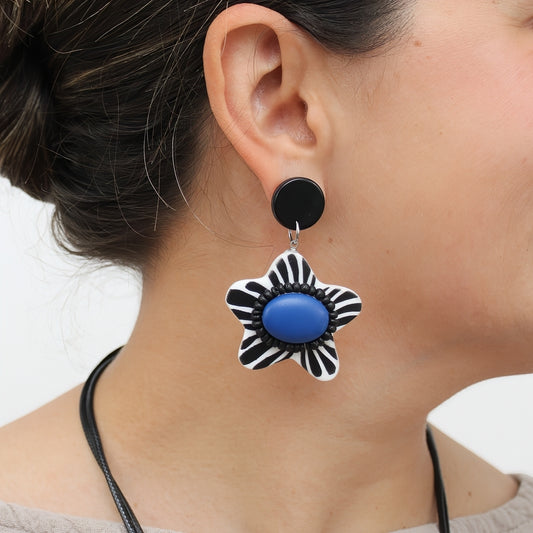 Blue Blossom Daisy Earrings