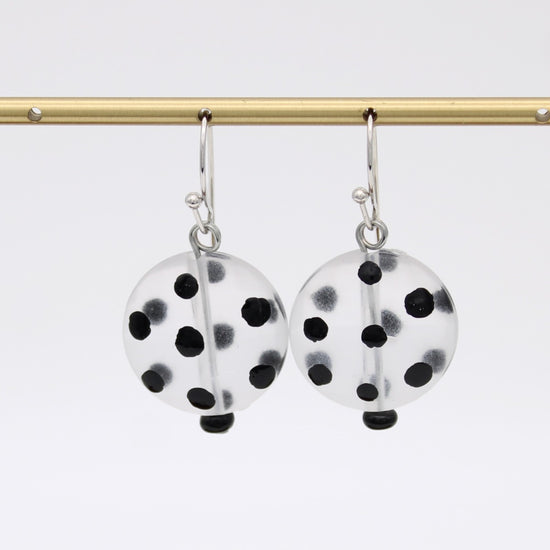 Frosted Polka Dot drop Earrings
