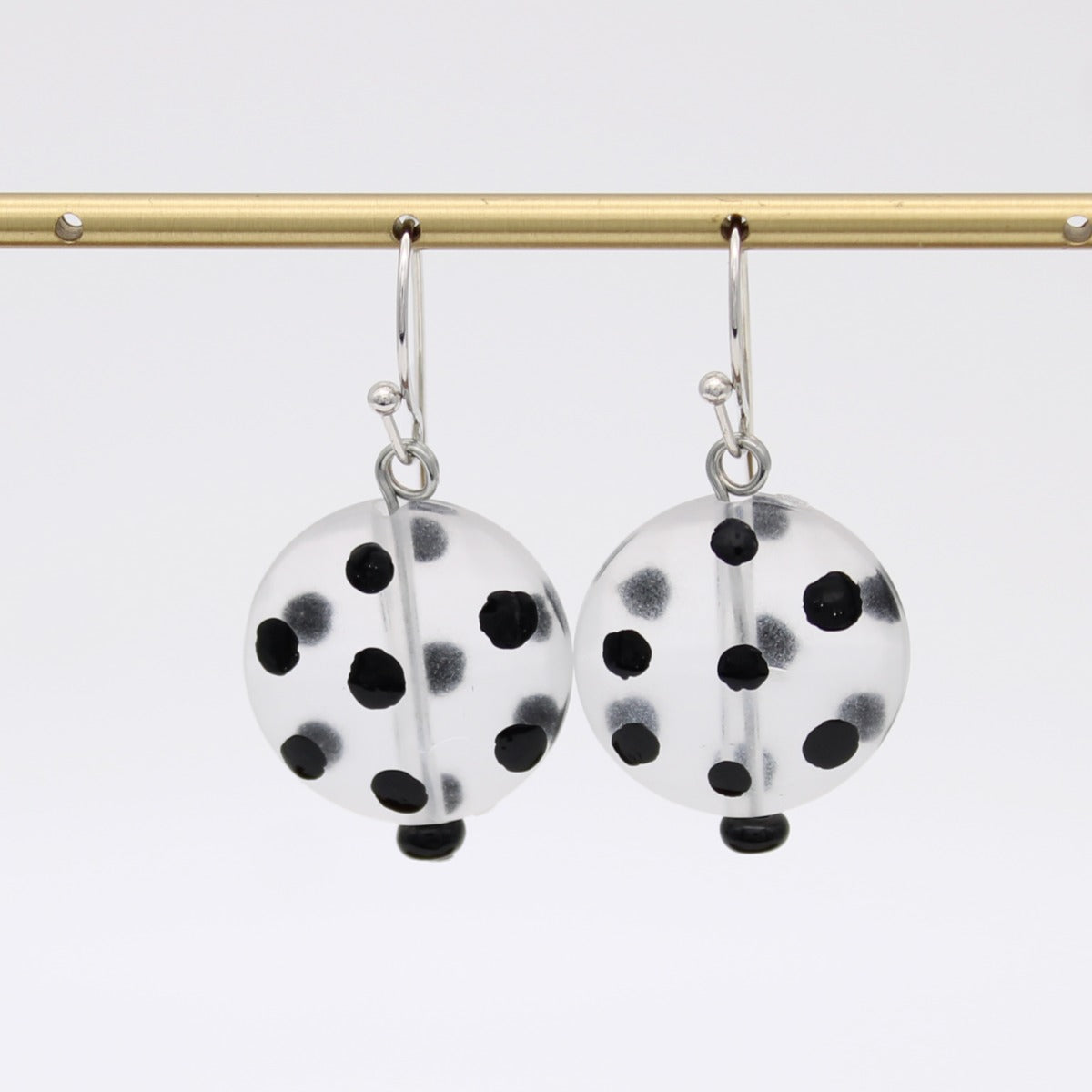 Frosted Polka Dot drop Earrings
