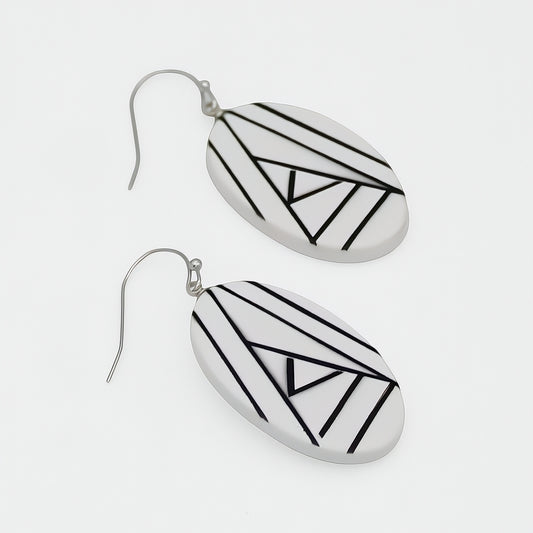 White Modern Muse Statement Earring