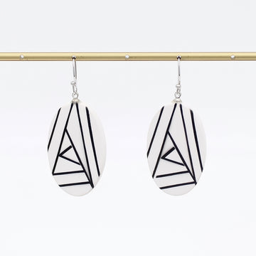 White Modern Muse Statement Earring