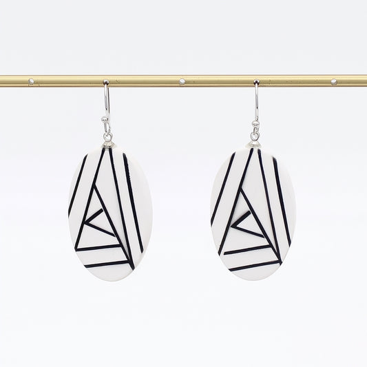 White Modern Muse Statement Earring