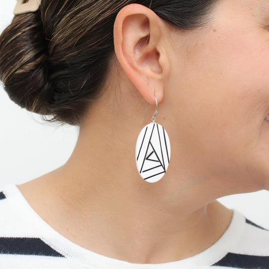 White Modern Muse Statement Earring