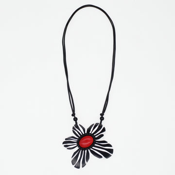 Red Bumble Blossom Daisy Pendant
