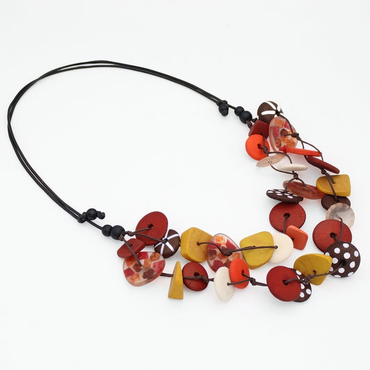 Brown Colorburst Confetti Layers Necklace
