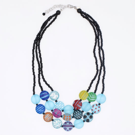 Sea Stone Triple Strand Necklace