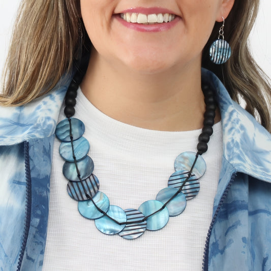 Blue Jessa Collar Necklace