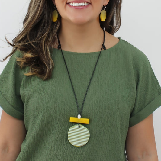 Lime Palms Statement Pendant