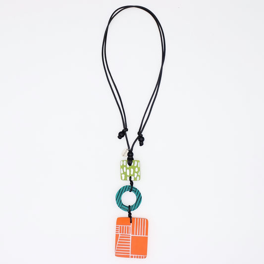 Orange Geovibe Pendant Necklace
