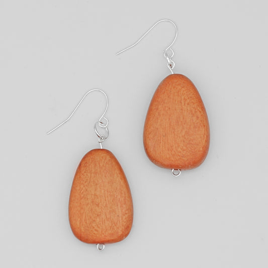 Peach Tear Drop Dangle Earrings