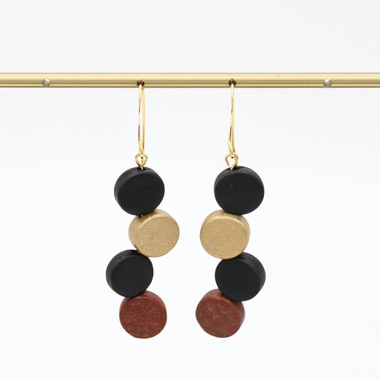Bronze Eva Dangle Earrings by Sylca Designs on a white background