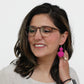 Fuchsia Double Bead Sarah Earrings