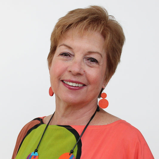 Orange Double Bead Sarah Earrings