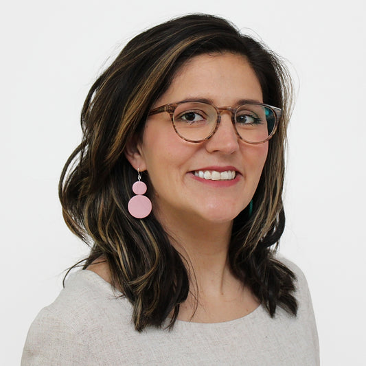 Pink Double Bead Sarah Earrings