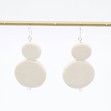 White Double Bead Sarah Earrings