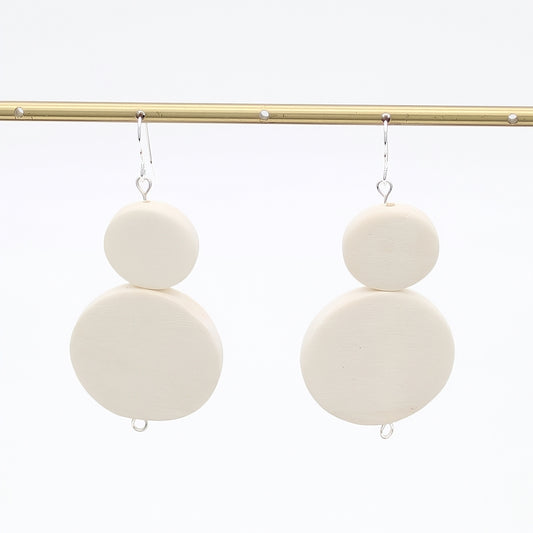 White Double Bead Sarah Earrings