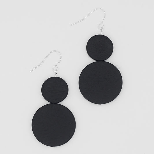 Double Bead Sarah Earrings Black - Sylca Designs - Chunky Jewelry 