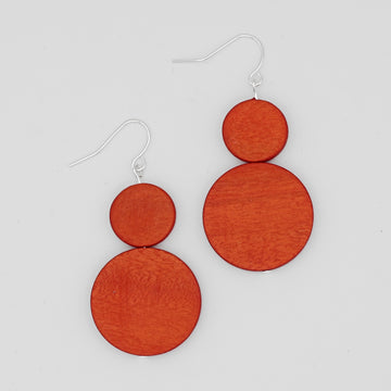 Orange Double Bead Sarah Earrings