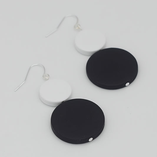 Black Double Bead Isla Earrings - Sylca Designs - Chunky Jewelry 