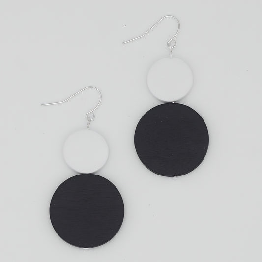 Black Double Bead Isla Earrings - Sylca Designs - Chunky Jewelry 