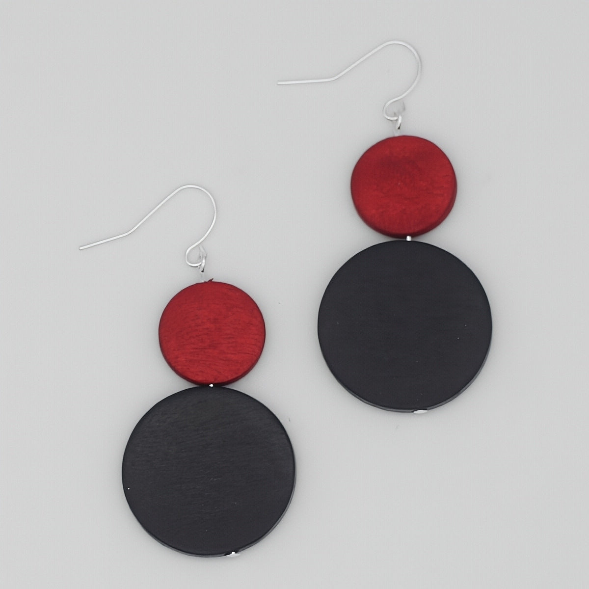 Red and Black Double Bead Isla Earrings