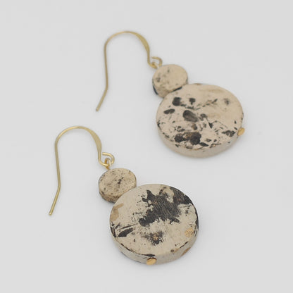 Tan Speckled Calla Earring
