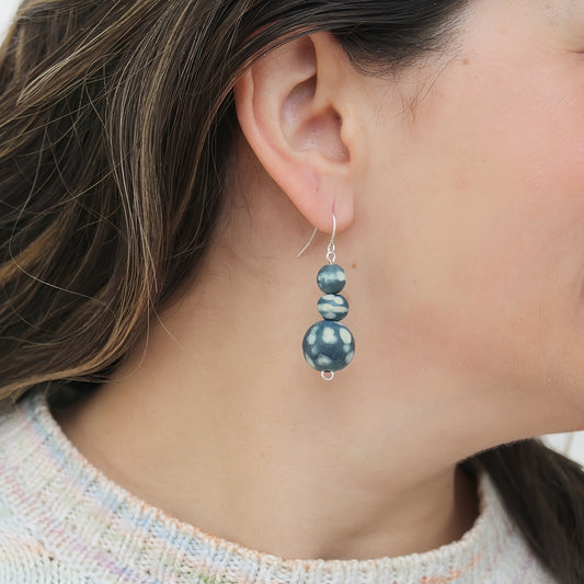 Teal Marbled Zahara Earring