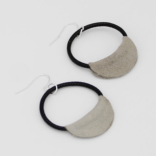 Taupe and Black Loop Earrings