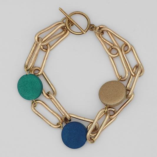 Double Layer Mixed Media Bracelet