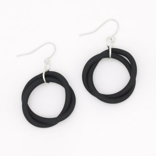 Black Cefalu Swirl Earring