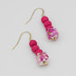 Fuchsia and Gold Dottie Earrings