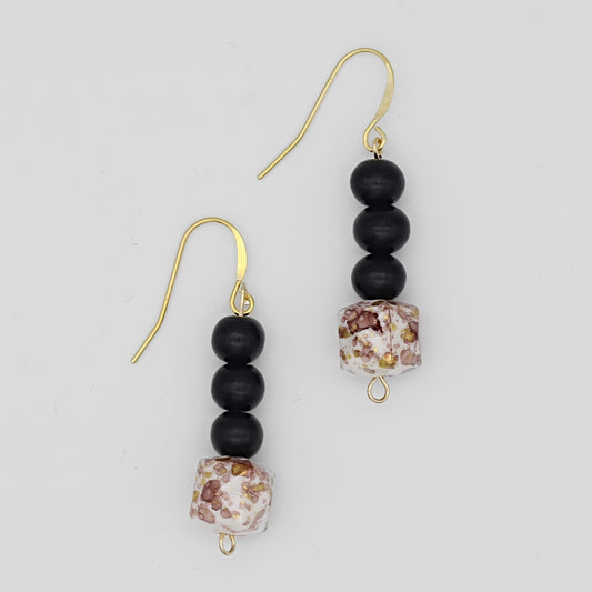 Black and Gold Dottie Earrings