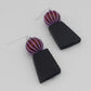 Black and Purple Threaded Statement Earrings